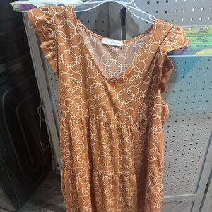 Ces Femme Orange Geometric Dress